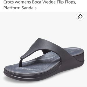 Women's Black Crocs Sandals Sz 7 (wide)